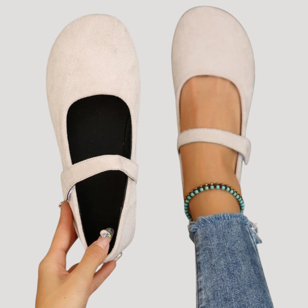 Sera Women’s Mary Jane Flats featuring a soft suede finish and a secure strap for comfortable and stylish everyday wear. 0