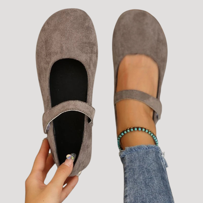 Sera Women’s Mary Jane Flats featuring a soft suede finish and a secure strap for comfortable and stylish everyday wear. 2