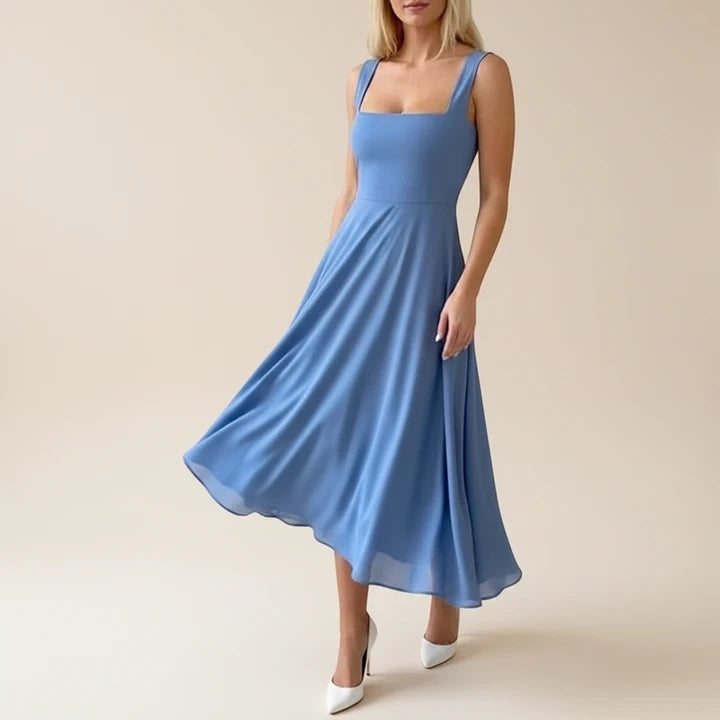 Sera Women’s Midi Dress featuring a stylish sleeveless design and flattering square neckline, perfect for casual outings and summer events. 2