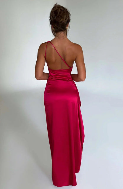 Seren Women’s Cocktail Dress with Pleated Design and One-Shoulder Neckline 1