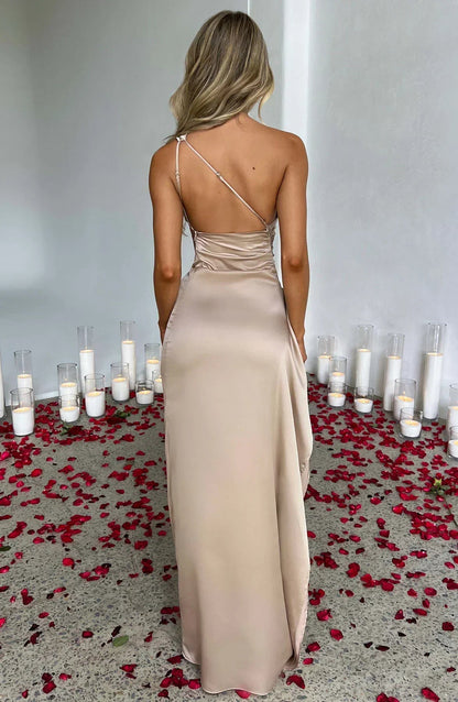 Seren Women’s Cocktail Dress with Pleated Design and One-Shoulder Neckline 3