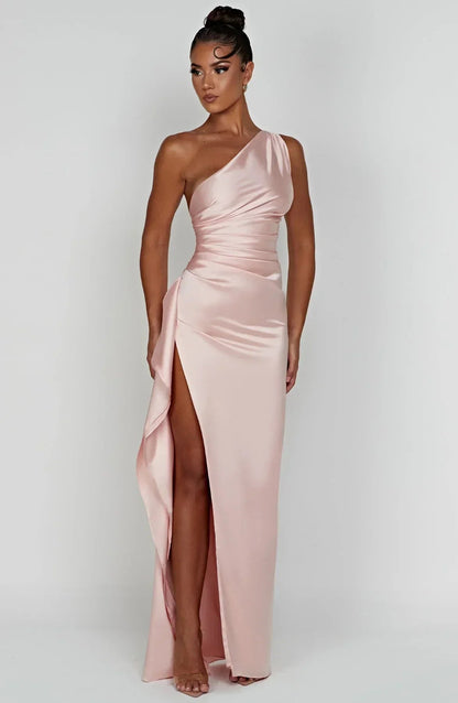 Seren Women’s Cocktail Dress with Pleated Design and One-Shoulder Neckline 8