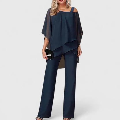 Serene Women’s Pants and Top Set featuring a tailored fit, ideal for versatile styling and comfortable wear, perfect for casual or professional occasions. 4