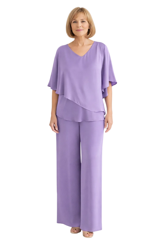 Serene Women’s Set featuring a stylish V neckline and batwing sleeves in vibrant cobalt blue, perfect for casual outings and comfortable wear. 0