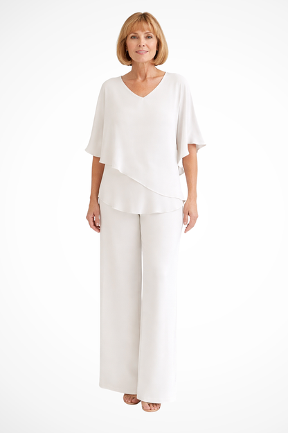 Serene Women’s Set featuring a stylish V neckline and batwing sleeves in vibrant cobalt blue, perfect for casual outings and comfortable wear. 5
