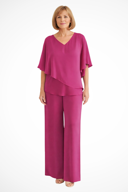 Serene Women’s Set featuring a stylish V neckline and batwing sleeves in vibrant cobalt blue, perfect for casual outings and comfortable wear. 9