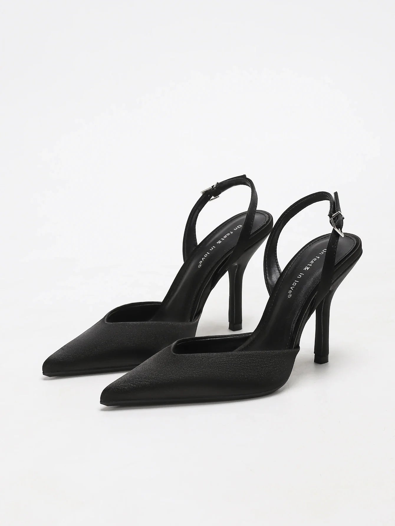 Serene Women’s Slingback Heels featuring a stylish pointed toe design and elegant satin finish, perfect for formal occasions and chic everyday wear. 3
