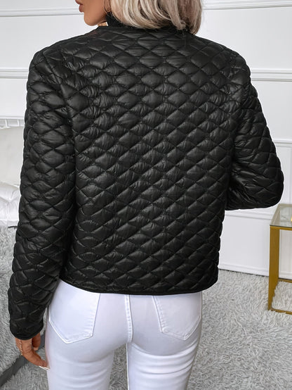 Sienna Women's Quilted Jacket in lightweight, diamond-patterned design, perfect for winter warmth and style. 1