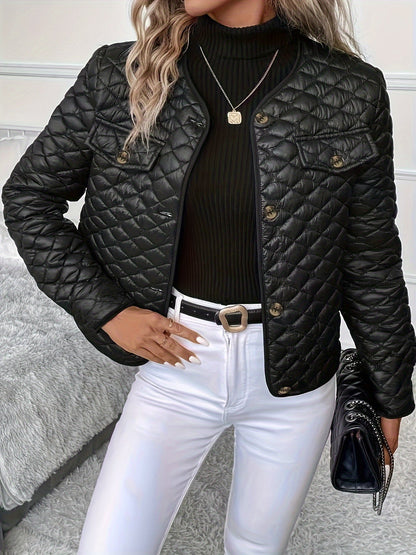 Sienna Women's Quilted Jacket in lightweight, diamond-patterned design, perfect for winter warmth and style. 3