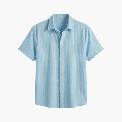 Sleek men's shirt featuring a stylish striped pattern and a classic button-up design, perfect for formal or casual occasions. 1