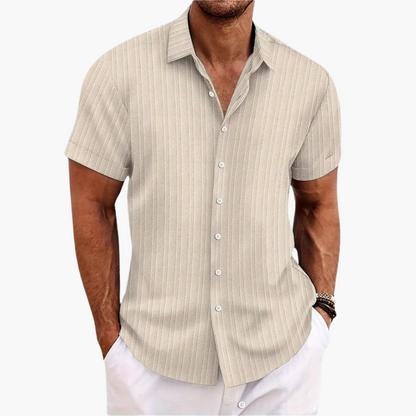 Sleek men's shirt featuring a stylish striped pattern and a classic button-up design, perfect for formal or casual occasions. 9