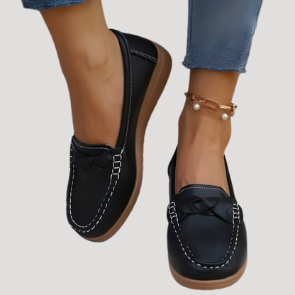 Soleil Women’s Loafers featuring a soft faux leather design, perfect for stylish comfort and everyday wear. 1