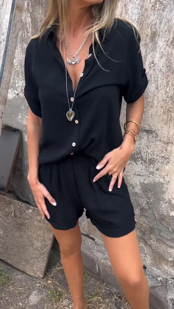 Sunny shorts set for women featuring a relaxed blouse and flattering fit, perfect for warm weather and casual outings. 3