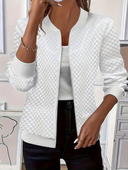 Susannah Women's Quilted Jacket featuring a textured diamond pattern and a relaxed fit, perfect for stylish warmth and comfort. 0