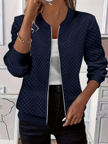 Susannah Women's Quilted Jacket featuring a textured diamond pattern and a relaxed fit, perfect for stylish warmth and comfort. 4