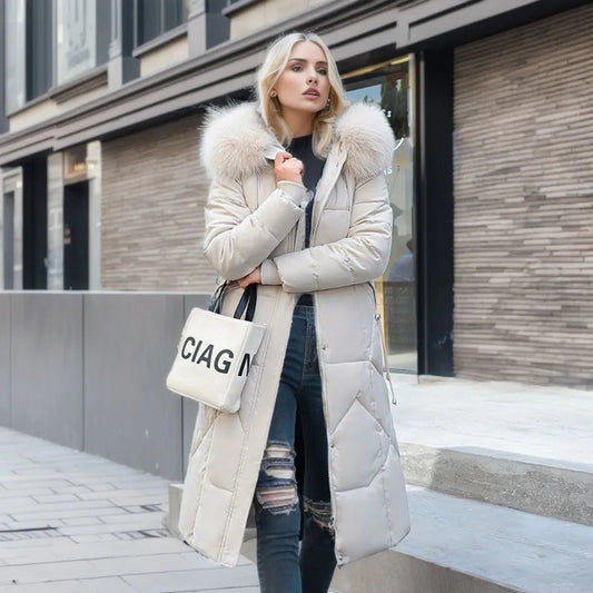 Tahlia Women’s Winter Coat featuring an adjustable hood and deep pockets, designed for ultimate warmth and comfort during cold weather. 0