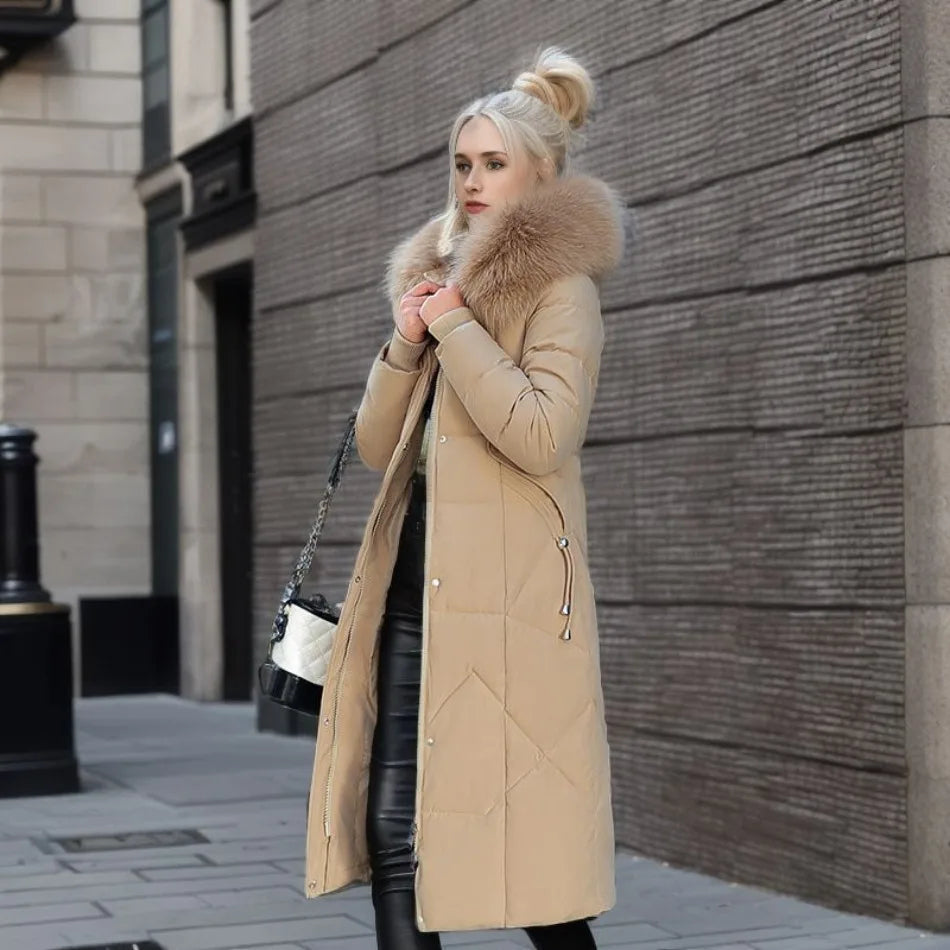 Tahlia Women’s Winter Coat featuring an adjustable hood and deep pockets, designed for ultimate warmth and comfort during cold weather. 4