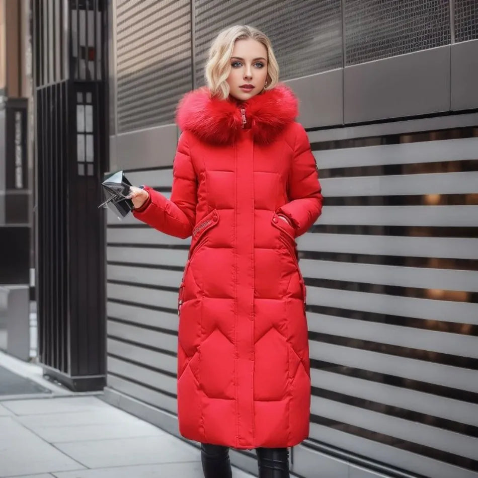 Tahlia Women’s Winter Coat featuring an adjustable hood and deep pockets, designed for ultimate warmth and comfort during cold weather. 5