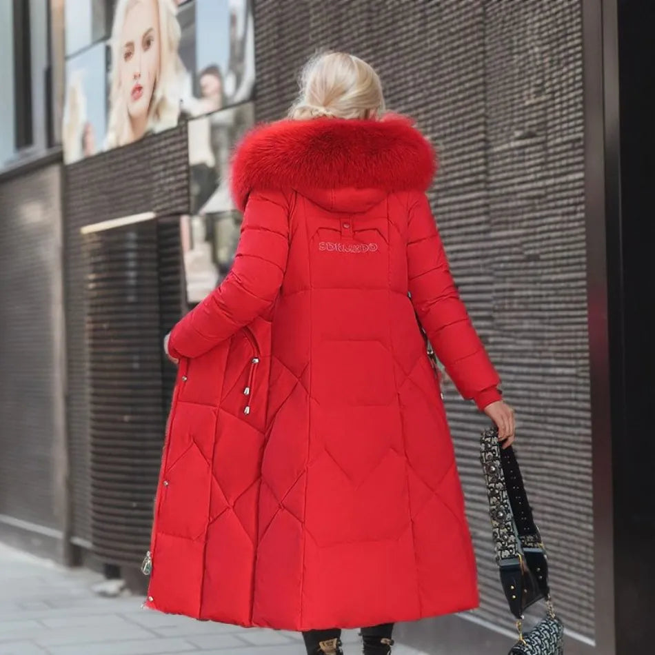 Tahlia Women’s Winter Coat featuring an adjustable hood and deep pockets, designed for ultimate warmth and comfort during cold weather. 7