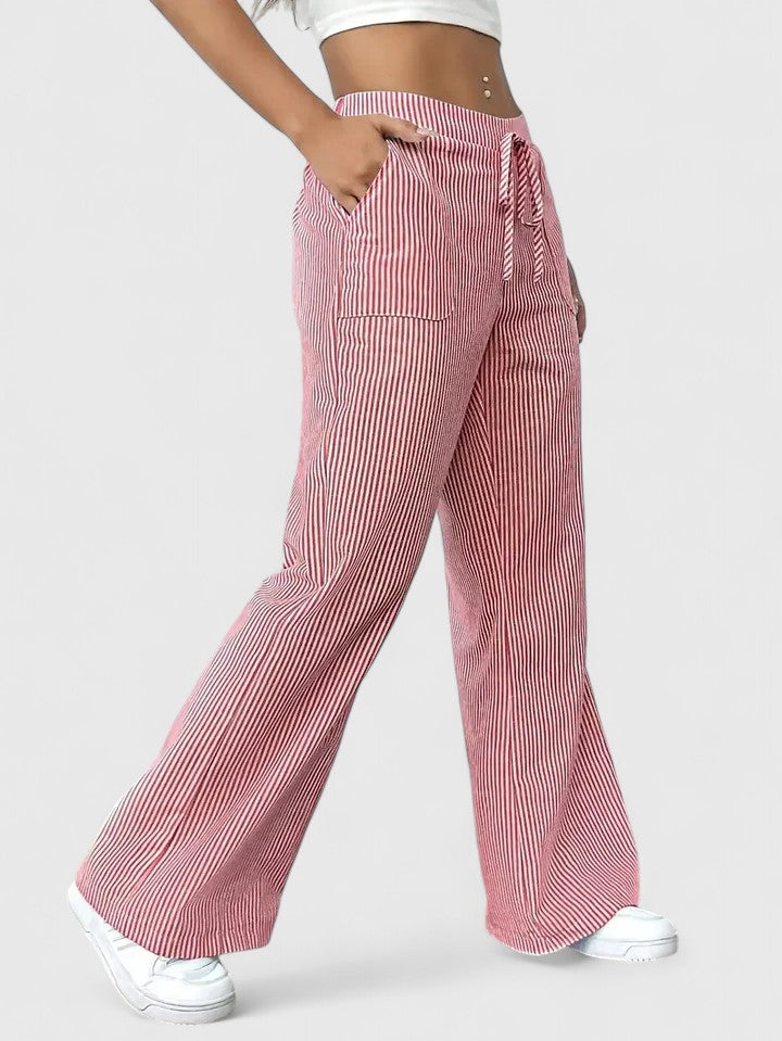 Talia Women’s Trousers featuring an adjustable waist and stylish wide-leg design for comfort and versatility. 7