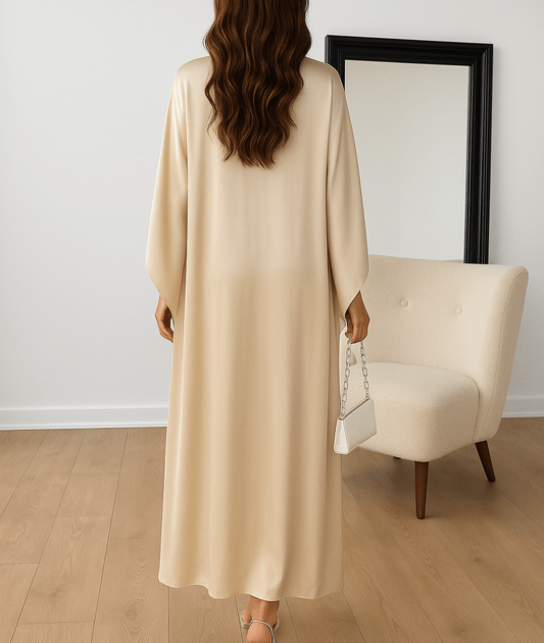 Tara Maxi Abaya featuring elegant draped cape sleeves in a luxurious rich plum color, perfect for stylish modest wear. 1