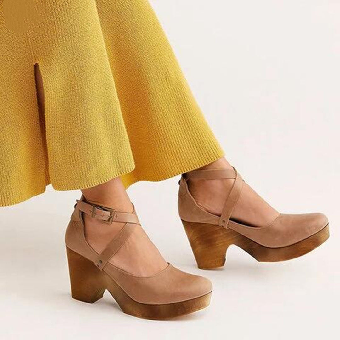 Terra Women’s Wedge Heels featuring a closed toe design and adjustable ankle strap, perfect for stylish comfort and support. 5