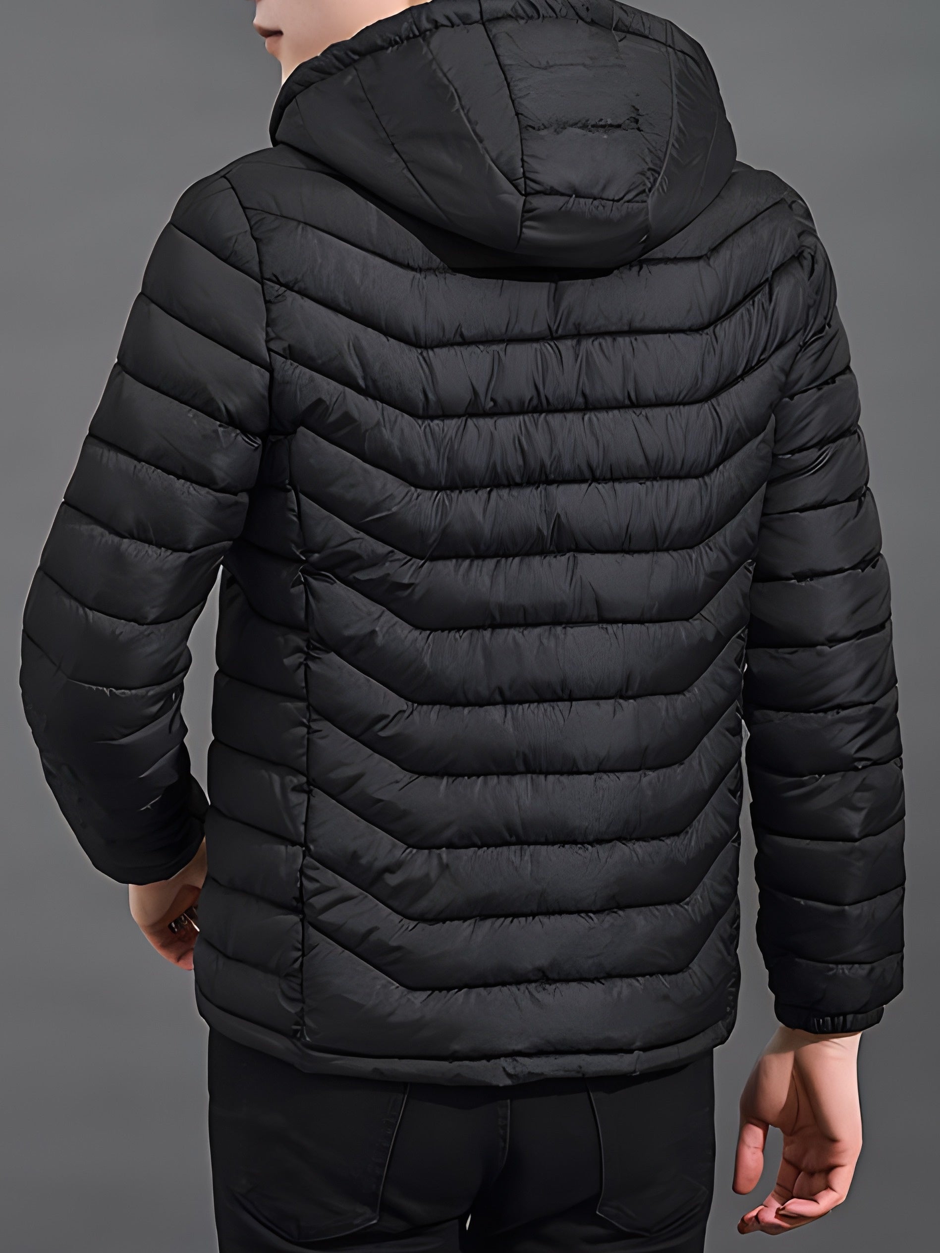 Vance Men's Hooded Padded Jacket featuring a lightweight design, removable hood, and stylish warmth for outdoor activities. 2