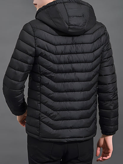 Vance Men's Hooded Padded Jacket featuring a lightweight design, removable hood, and stylish warmth for outdoor activities. 2