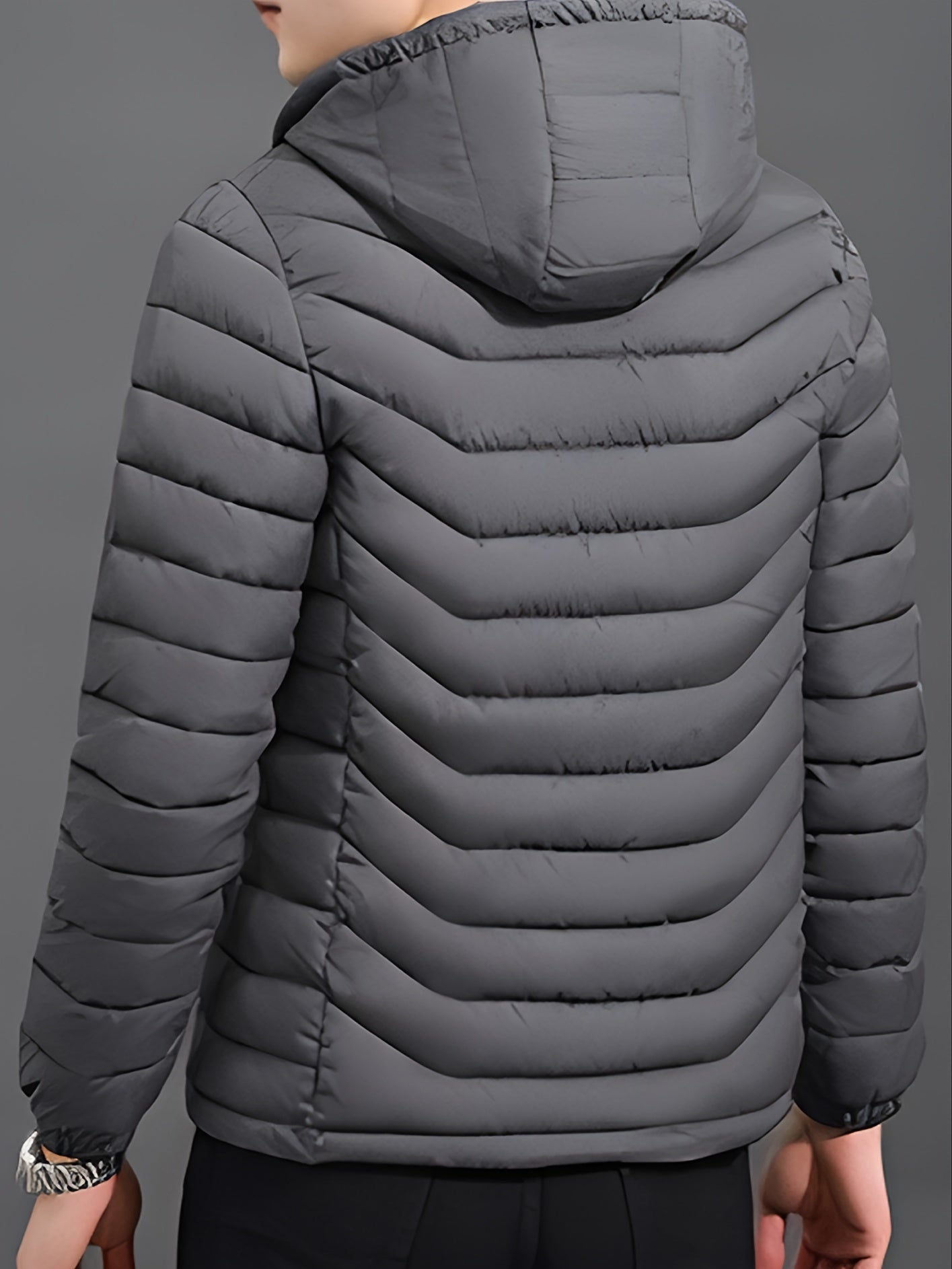 Vance Men's Hooded Padded Jacket featuring a lightweight design, removable hood, and stylish warmth for outdoor activities. 8
