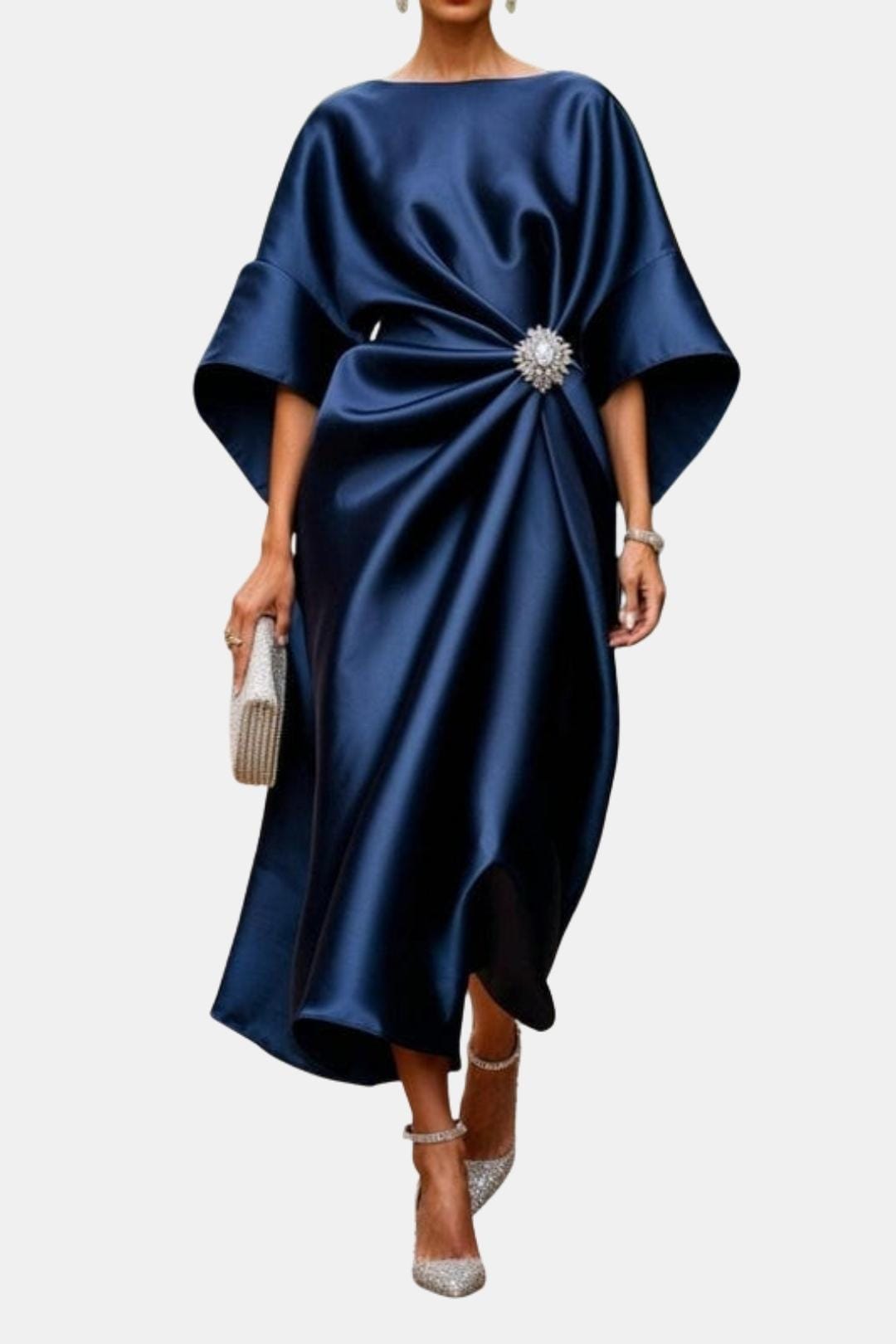 Vera Women's Dress featuring wide sleeves and an elegant A-line silhouette, perfect for any occasion. 0