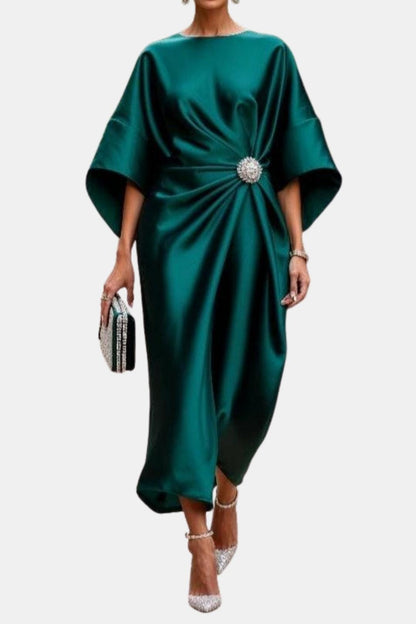 Vera Women's Dress featuring wide sleeves and an elegant A-line silhouette, perfect for any occasion. 1