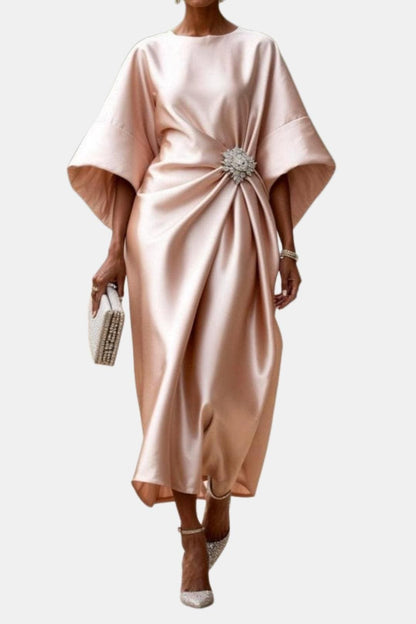 Vera Women's Dress featuring wide sleeves and an elegant A-line silhouette, perfect for any occasion. 2