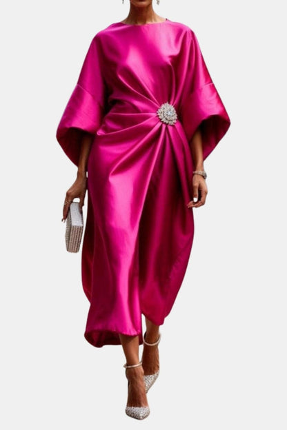 Vera Women's Dress featuring wide sleeves and an elegant A-line silhouette, perfect for any occasion. 5