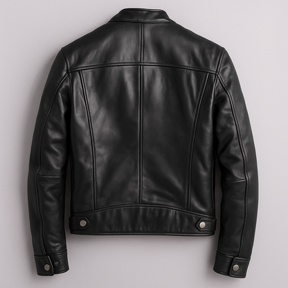 Vero Men’s Leather Jacket featuring a vintage patina finish and a stylish four-pocket design, perfect for both casual and formal wear. 6