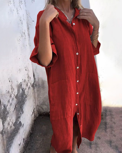Vivid women’s summer dress featuring a relaxed fit and flowing drape, perfect for warm weather outings and casual gatherings. 5