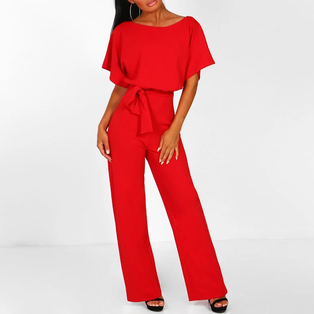 Wanda Women's Jumpsuit featuring a stylish wide leg design and a belted waist, perfect for casual outings or special occasions. 7