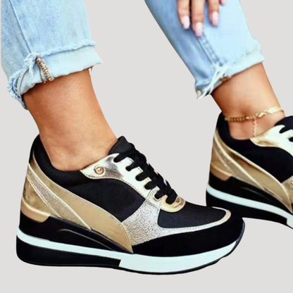 Wella Women’s Lace-Up Trainers featuring a stylish wedge platform design, perfect for casual outings and comfortable all-day wear. 3