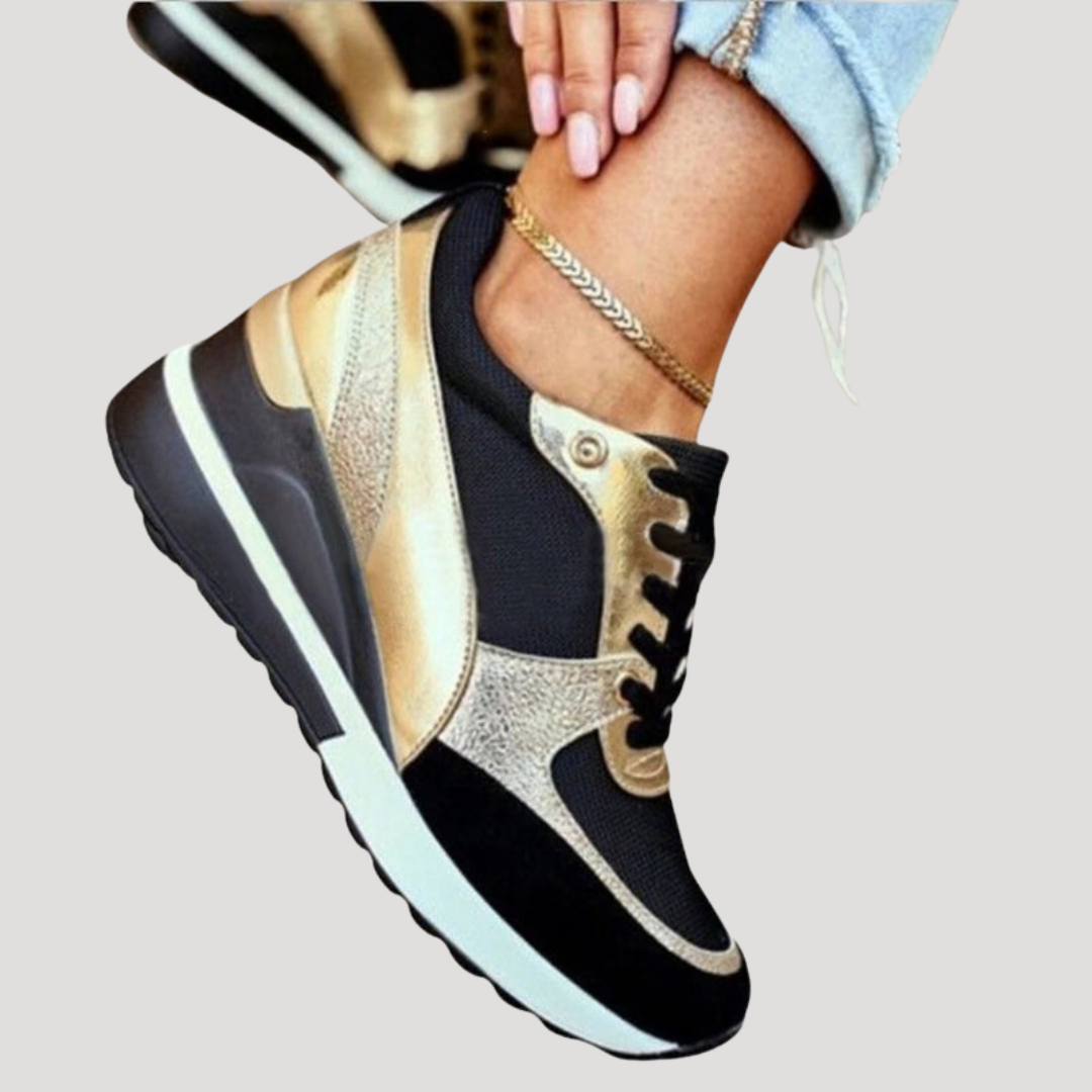 Wella Women’s Lace-Up Trainers featuring a stylish wedge platform design, perfect for casual outings and comfortable all-day wear. 4