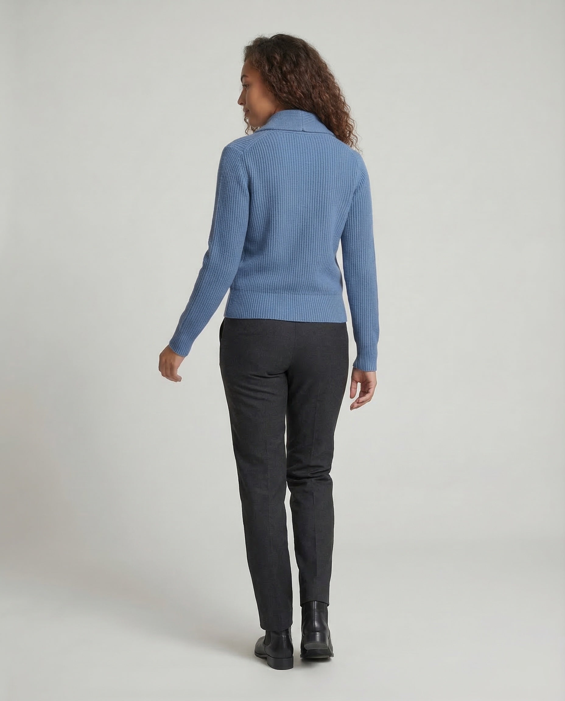 Willa Women’s Cardigan featuring a stylish lapel collar and a classic button front design, perfect for layering in any season. 4