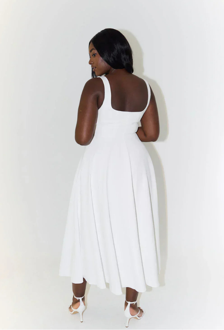 Women’s Maxi Dress Sleeveless Square Neck with Flared Skirt