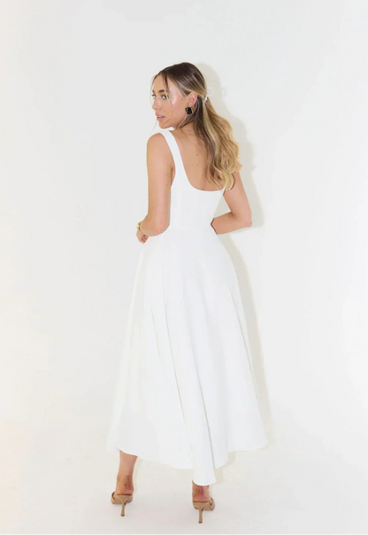 Women’s Maxi Dress Sleeveless Square Neck with Flared Skirt