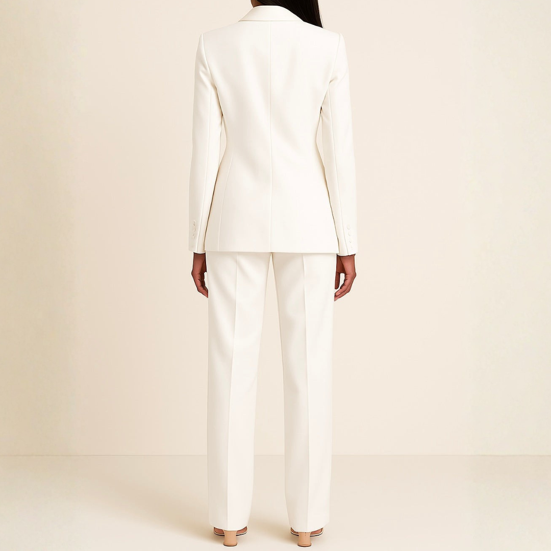Women’s Single Button Blazer and Straight Leg Trousers Set