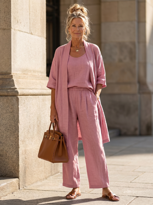 Yara Women’s Loungewear Set featuring a relaxed fit top and wide leg pants, perfect for comfort and style at home. 0