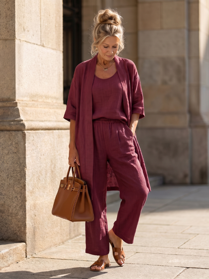 Yara Women’s Loungewear Set featuring a relaxed fit top and wide leg pants, perfect for comfort and style at home. 10
