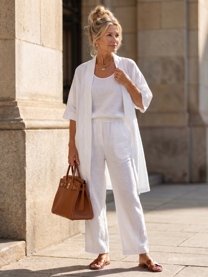 Yara Women’s Loungewear Set featuring a relaxed fit top and wide leg pants, perfect for comfort and style at home. 12
