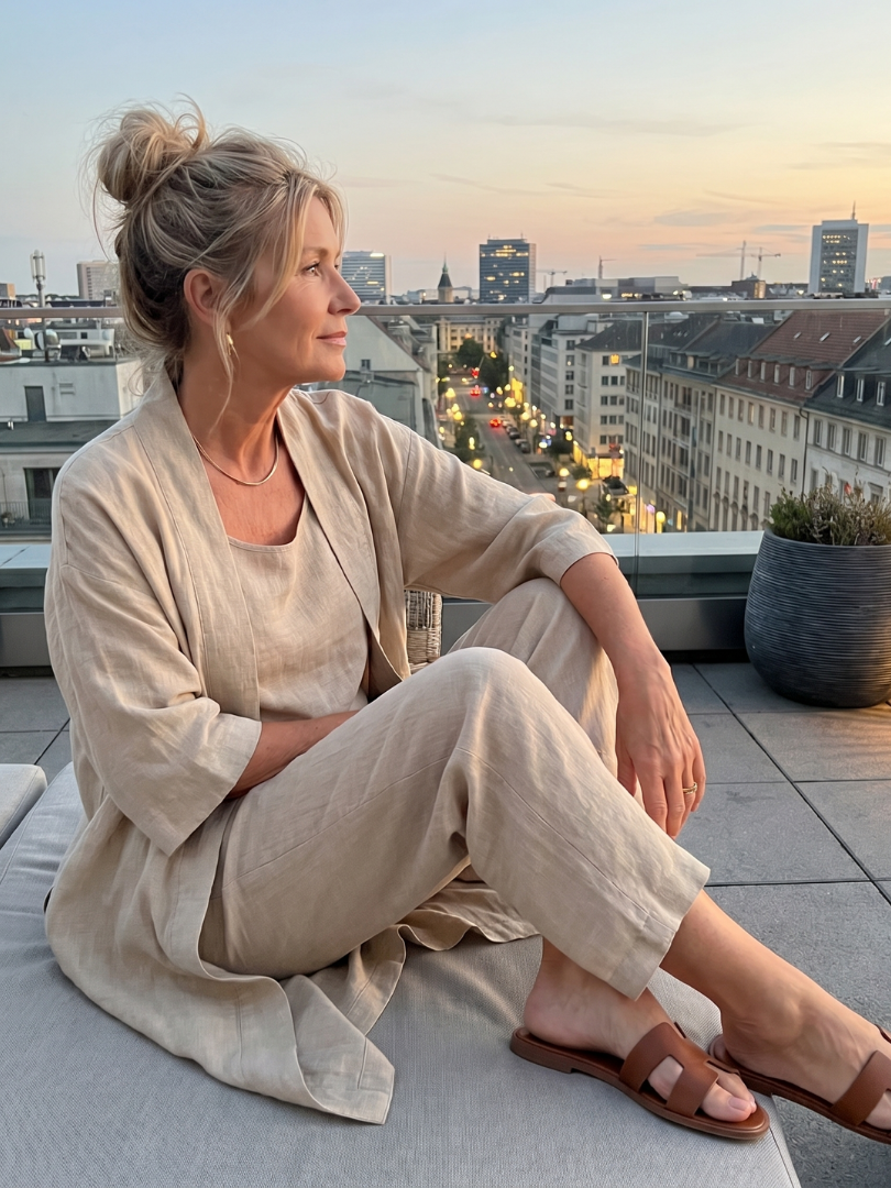 Yara Women’s Loungewear Set featuring a relaxed fit top and wide leg pants, perfect for comfort and style at home. 8
