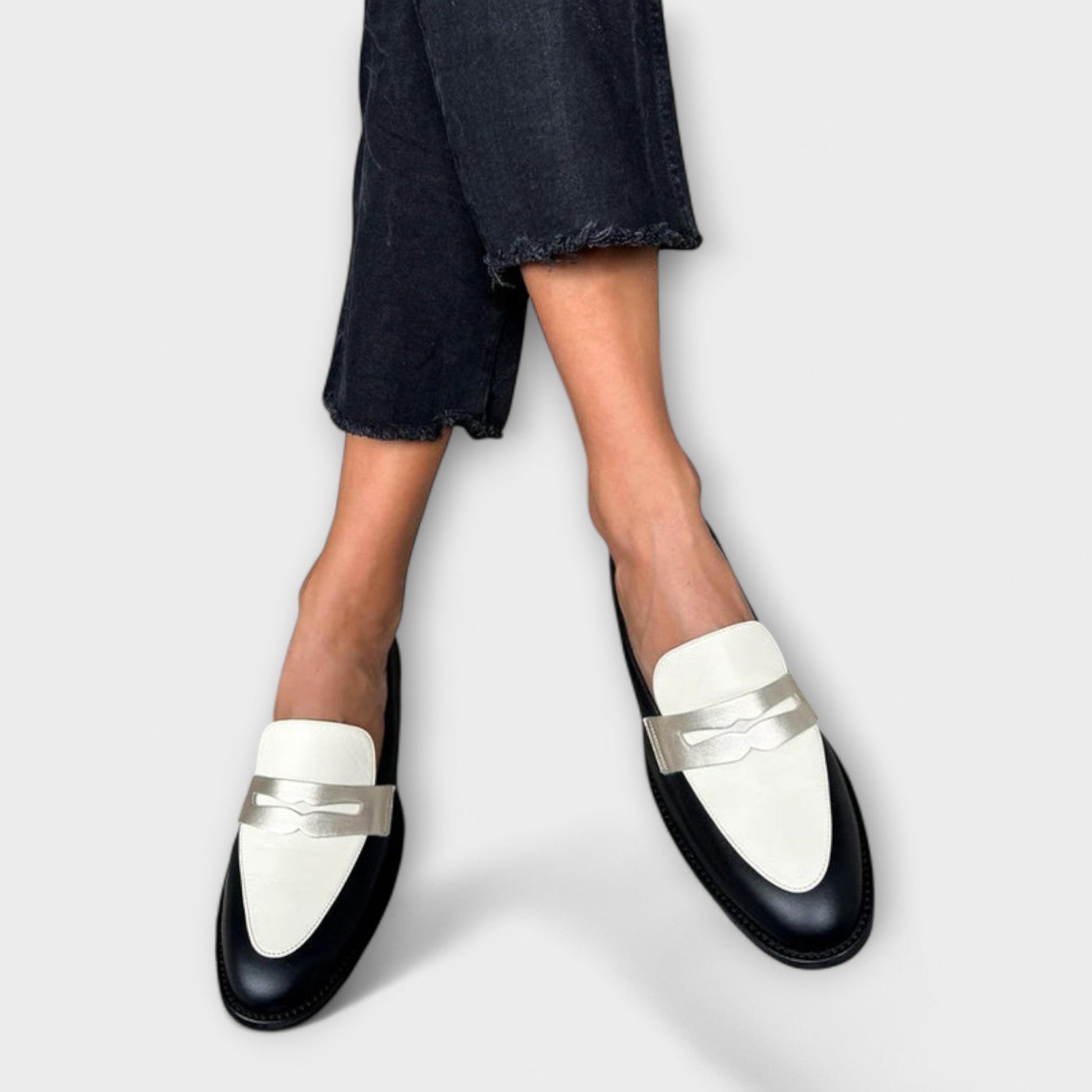 Zara women's loafers featuring a stylish metallic finish and classic round-toe design, perfect for both casual and formal outfits. 3