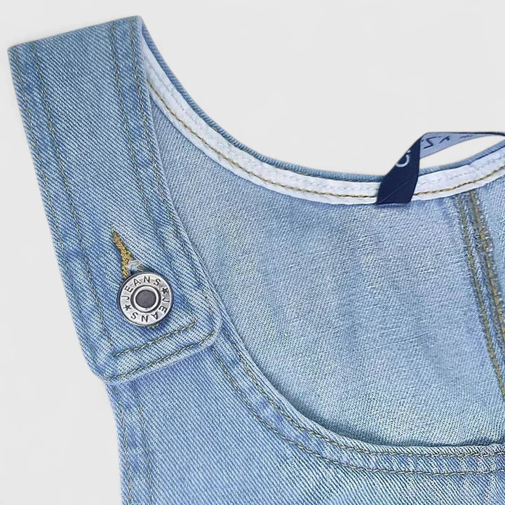 Zara Women's Midi Dress in denim look featuring large pockets, perfect for casual outings and stylish everyday wear. 4