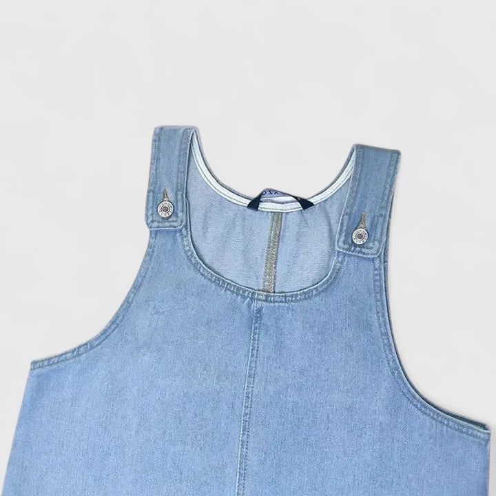 Zara Women's Midi Dress in denim look featuring large pockets, perfect for casual outings and stylish everyday wear. 5
