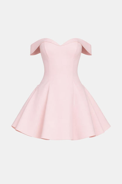 Zara women's mini dress featuring an off-shoulder neckline and a flared skirt, perfect for summer outings and casual events. 5